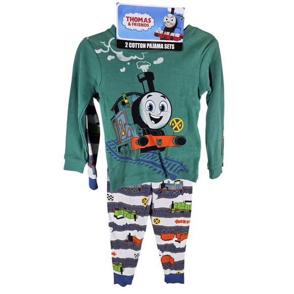 THOMAS & FRIENDS TODDLERS 3-PC SNUG-FIT COTTON PAJAMA SET SIZE 3T 2 TOPS 1 PANT - Picture 1 of 8